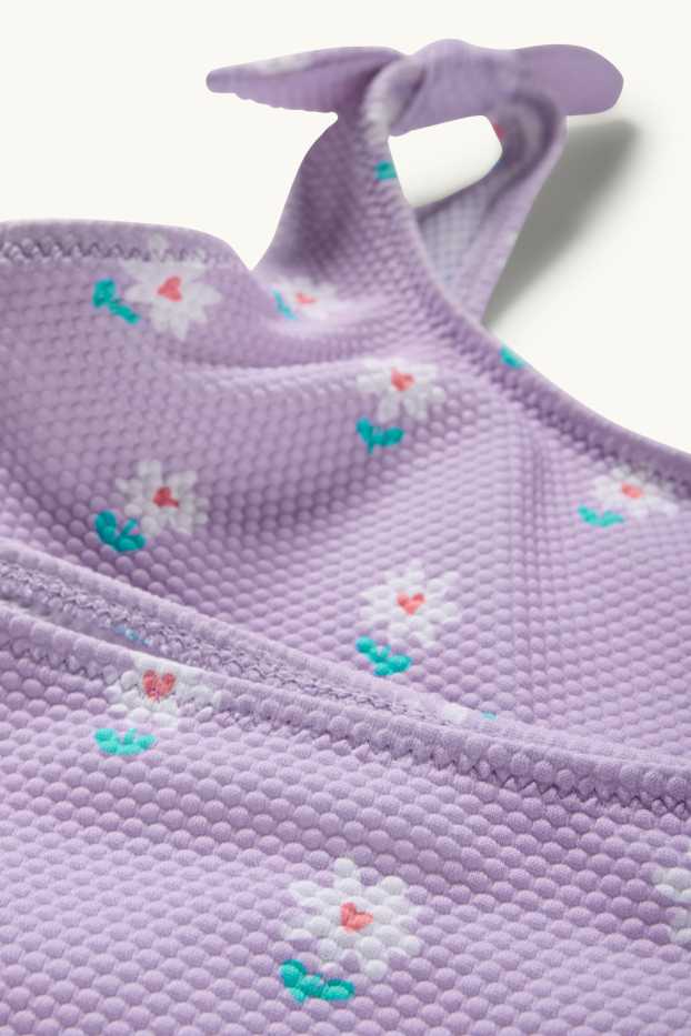 Enfants filles - Bikini - LYCRA® XTRA LIFE™ - 2 pièces - à fleurs - violet clair