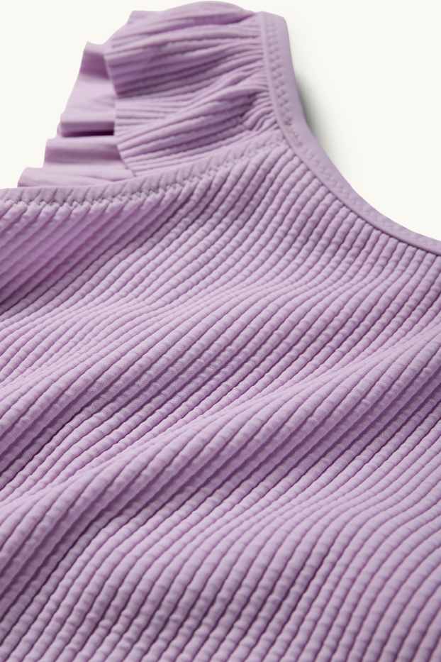 Kinder Mädchen - Badeanzug - LYCRA® XTRA LIFE™ - gerippt - hellviolett