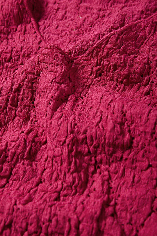 Femmes - T-shirt - regular fit - finition texturée - rose