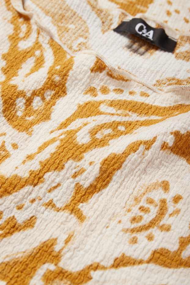 Dona - Samarreta de màniga curta - estampada - estructurada - groc