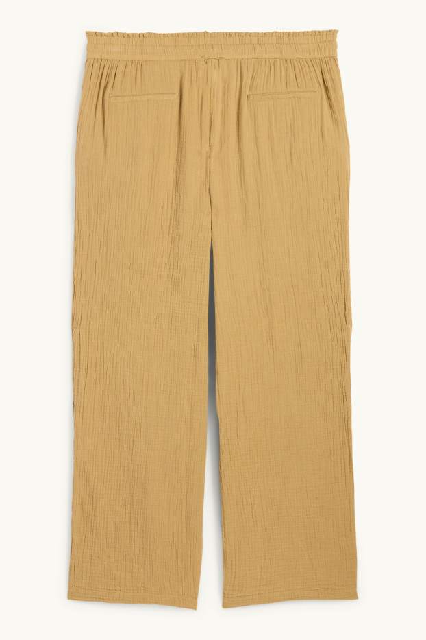 Damen - Stoffhose - Mid Waist - Comfort Fit - strukturiert - senfgelb
