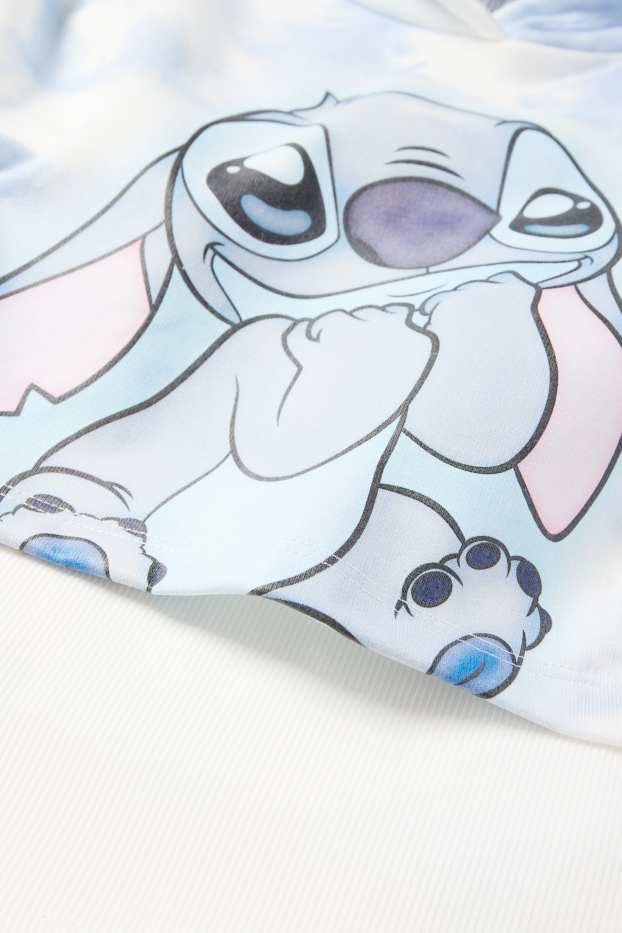 Enfants filles - Lilo & Stitch - ensemble - sweat et haut - 2 pièces - blanc / bleu clair