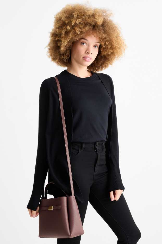 Dona - Bandolera - pell sintètica - vermell fosc