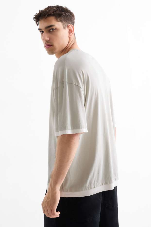 Hommes - T-shirt - oversize - gris