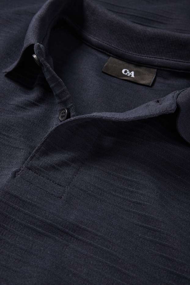 Home - Polo - regular fit - acanalat - blau fosc