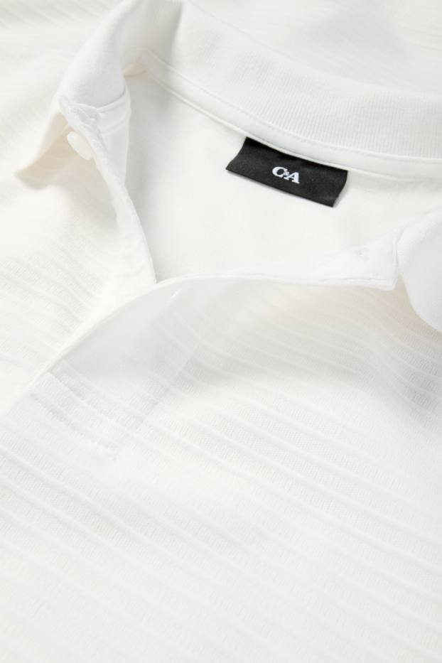 Heren - Poloshirt - regular fit - geribd - wit