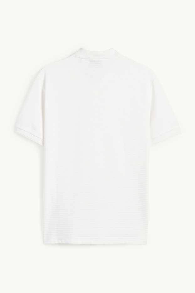 Heren - Poloshirt - regular fit - geribd - wit
