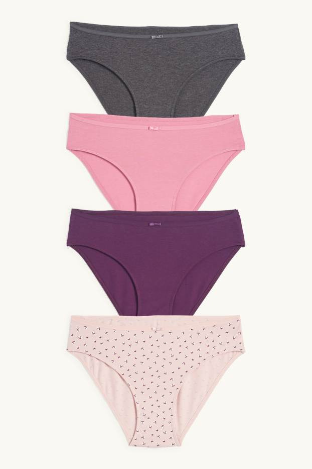 Dames - Set van 4 - slip - roze