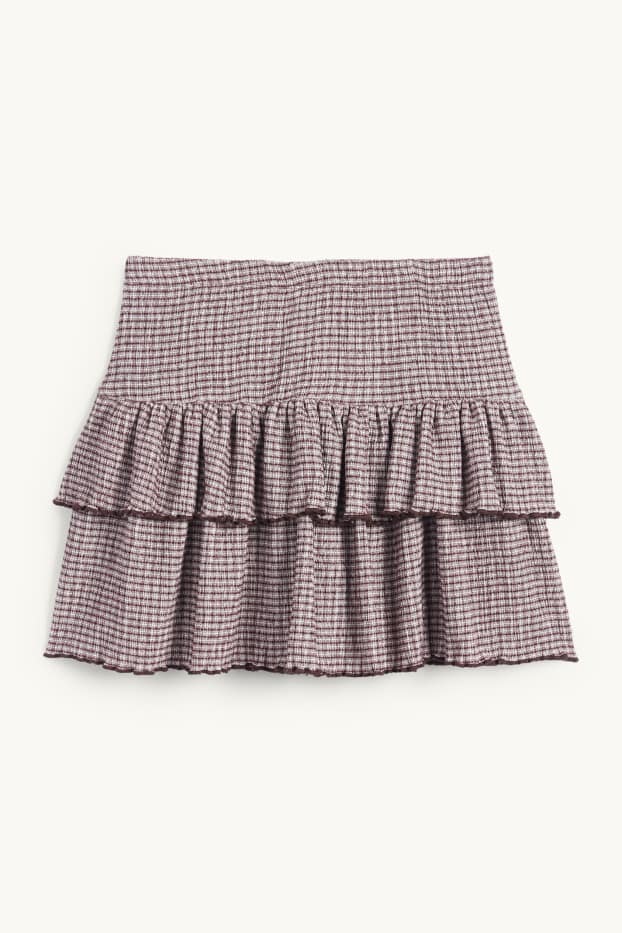 Femei - Fustă mini - cu dungi - structurată - violet