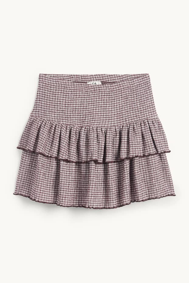 Femei - Fustă mini - cu dungi - structurată - violet