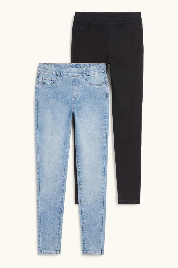 Femei - Multipack 2 perechi - jegging jeans - talie medie - denim-albastru deschis