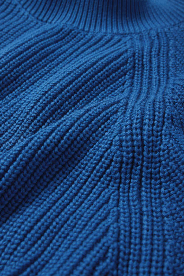 Femmes - Pull - finition côtelée - bleu