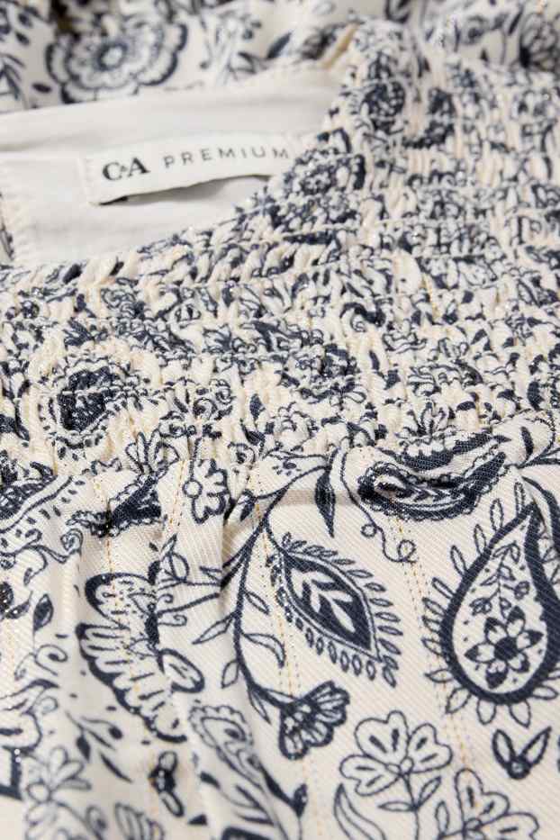 Children Girls - Dress - floral - blue / white