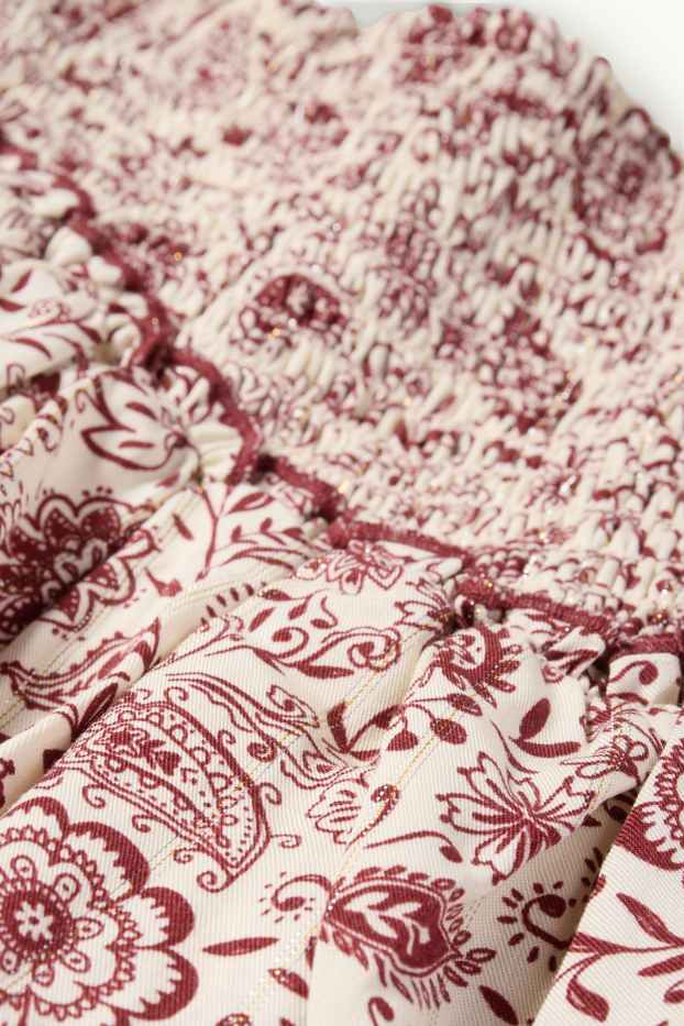 Kinder Mädchen - Rock - gemustert - rot / beige