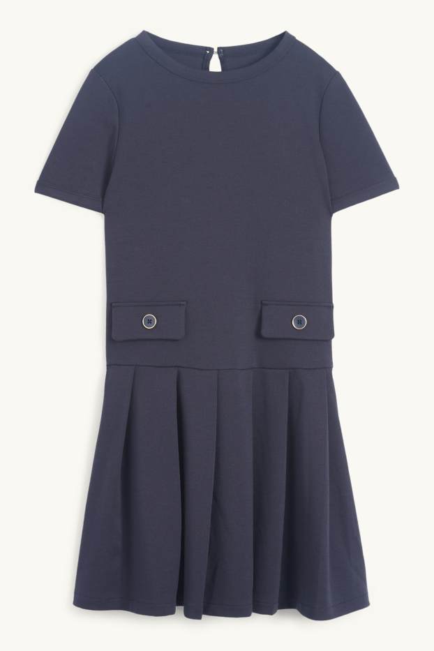 Children Girls - Dress - dark blue