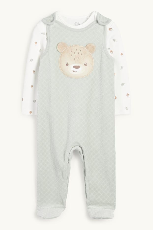 Unisex - Bärchen - Strampler-Set - 2 teilig - mintgrün