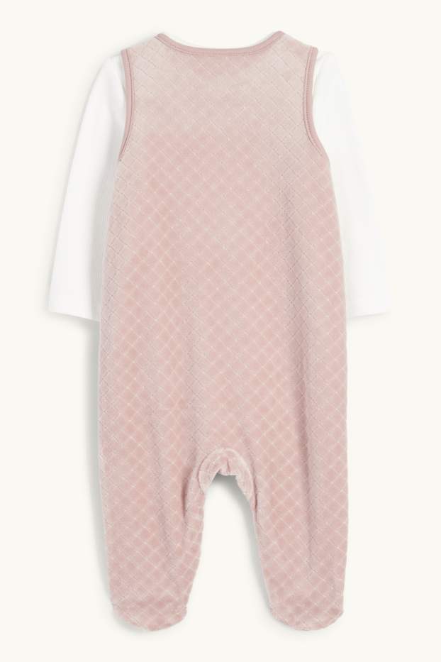 Bébés filles - Minnie Mouse - ensemble avec grenouillère - 2 pièces - blanc / rose