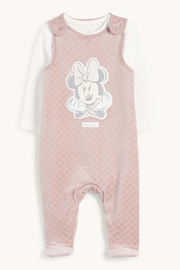 Bébés filles - Minnie Mouse - ensemble avec grenouillère - 2 pièces - blanc / rose