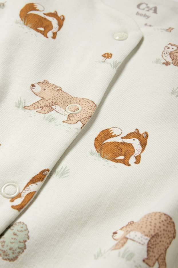 Unisex - Bosdieren - babypyjama - mintgroen