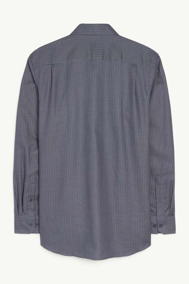 Hommes - Chemise de bureau - regular fit - col kent - sans repassage - à motif - bleu foncé