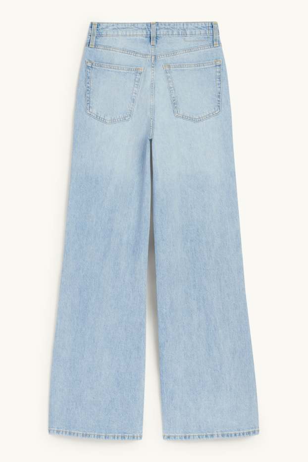 Femmes - Wide leg jean - high waist - jean bleu clair
