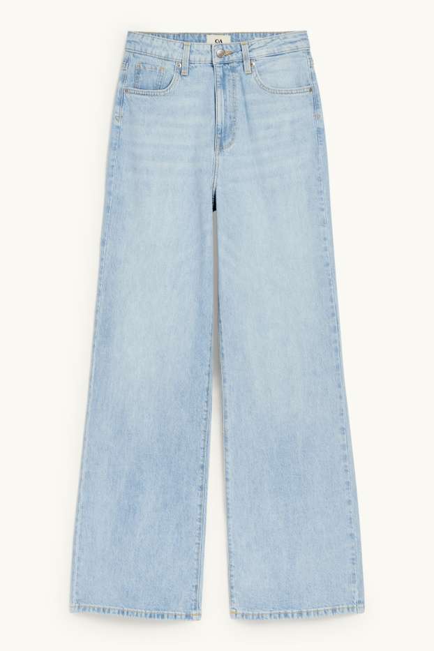 Femmes - Wide leg jean - high waist - jean bleu clair