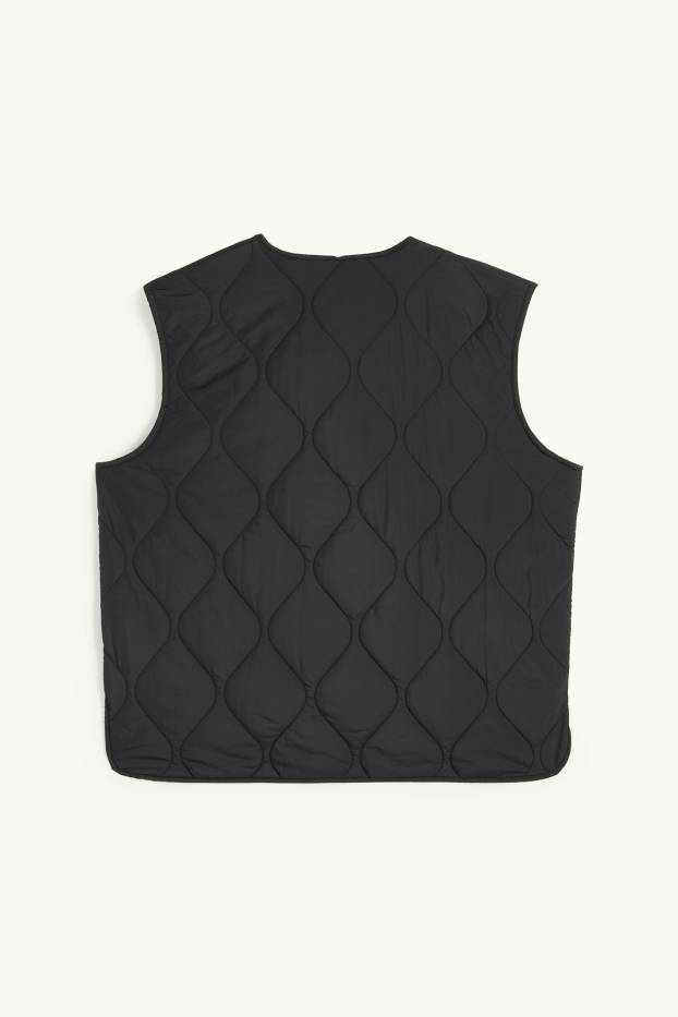 Women - Quilted gilet - black