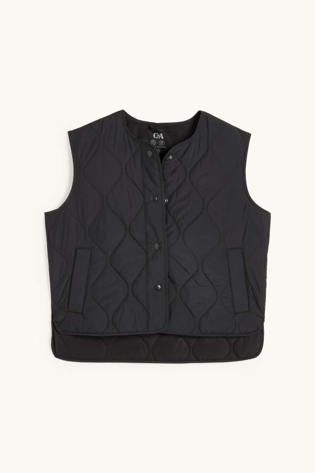 Women - Quilted gilet - black