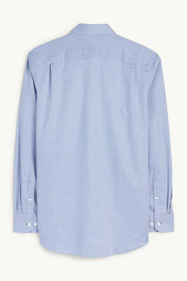 Men - Business shirt - regular fit - kent collar - easy-iron - patterned - light blue