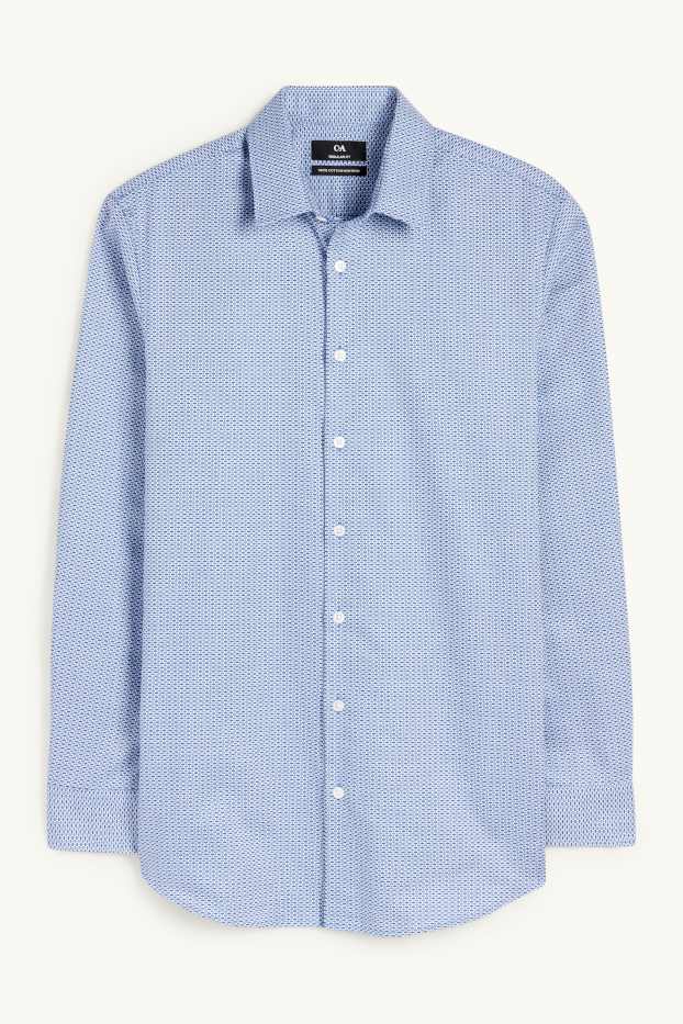 Men - Business shirt - regular fit - kent collar - easy-iron - patterned - light blue