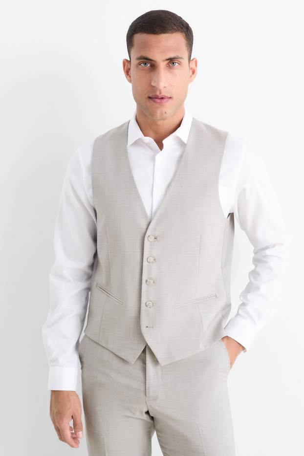 Herren - Baukasten-Weste - Regular Fit - Flex - hellgrau