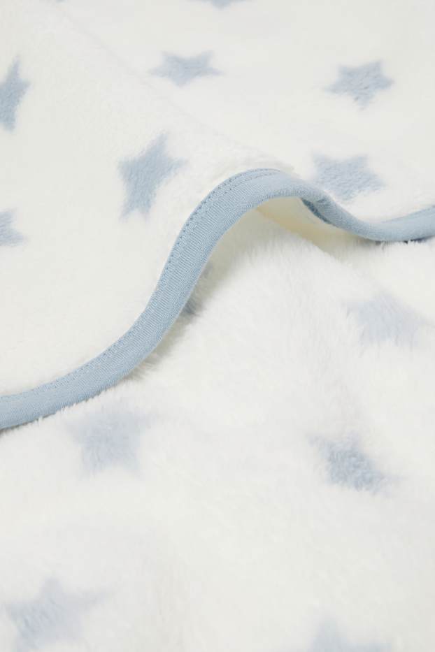 Bébés garçons - Petites étoiles - couverture pour bébé - 100 x 85 cm - blanc / bleu