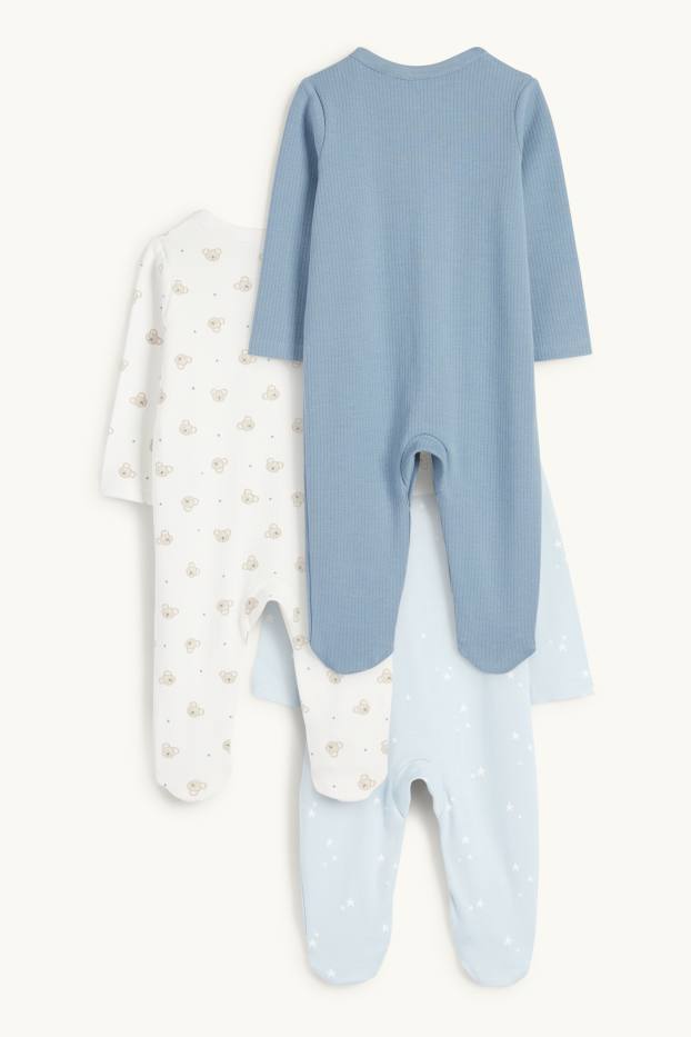 Bébés garçons - Lot de 3 - petites étoiles et koala - pyjamas bébé - bleu / blanc