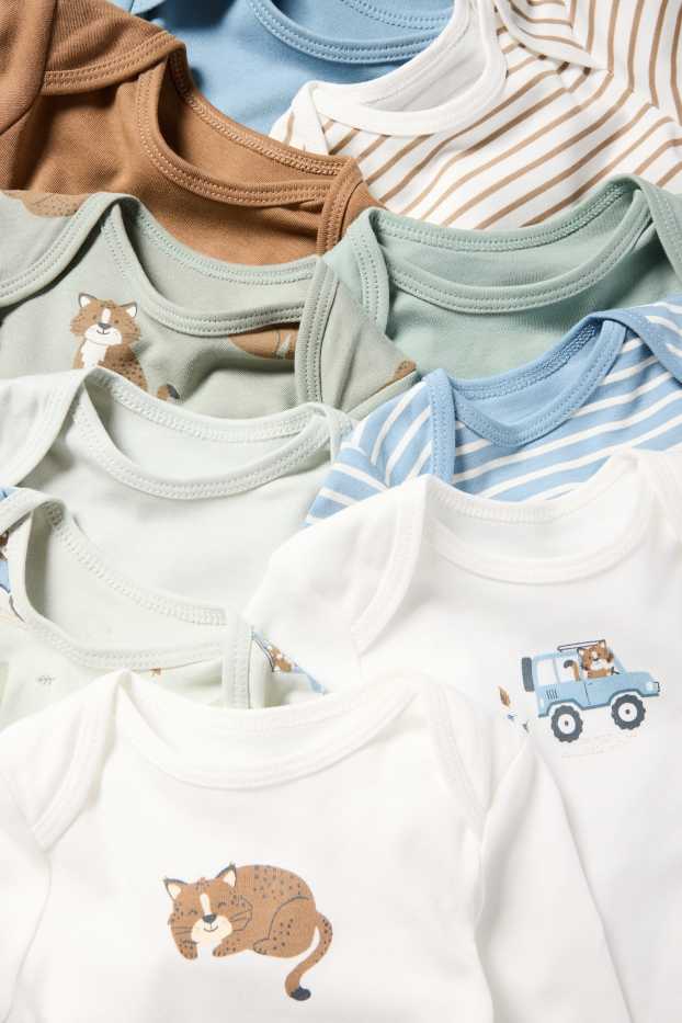 Bébés garçons - Lot de 10 - lynx - bodys bébé - vert