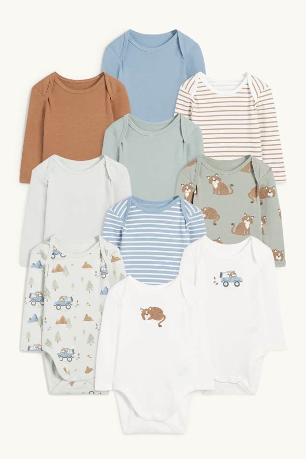 Bébés garçons - Lot de 10 - lynx - bodys bébé - vert