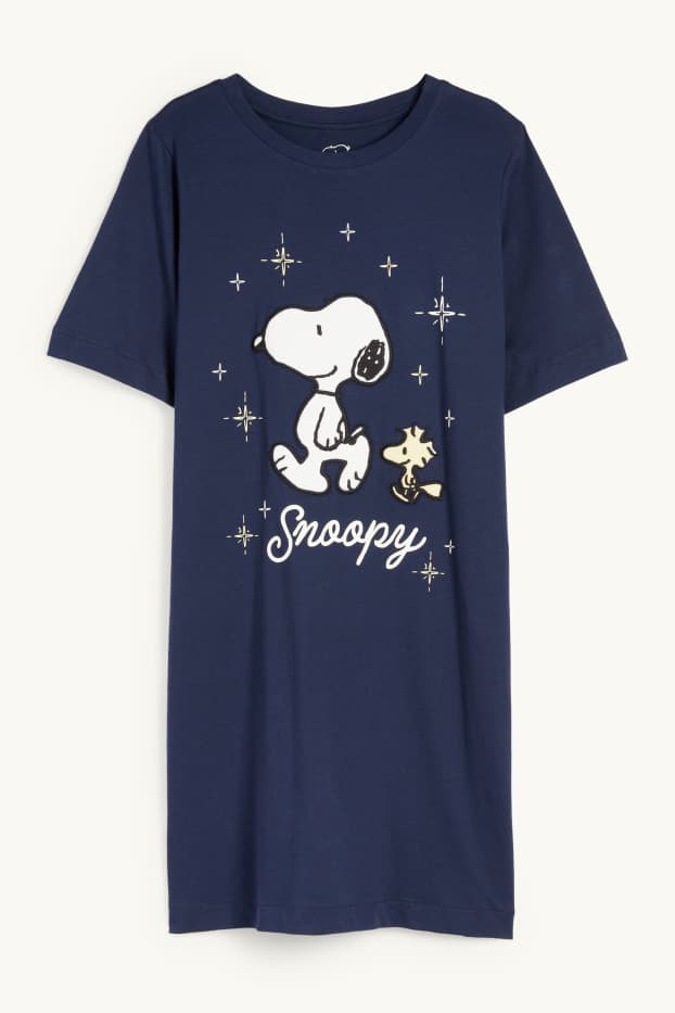 Donna - Camicia da notte - Snoopy - blu scuro