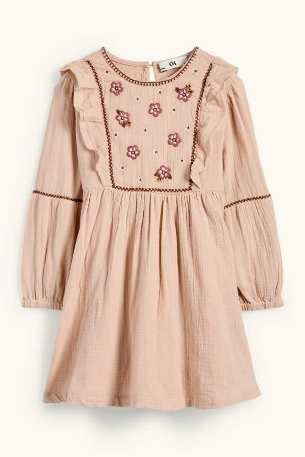 Nena - Flors - vestit de mussolina - rosa