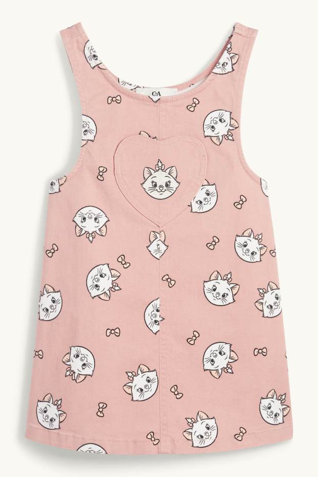 Bambine - Gli Aristogatti - set - maglia a maniche lunghe e vestito di jeans - 2 pezzi - bianco