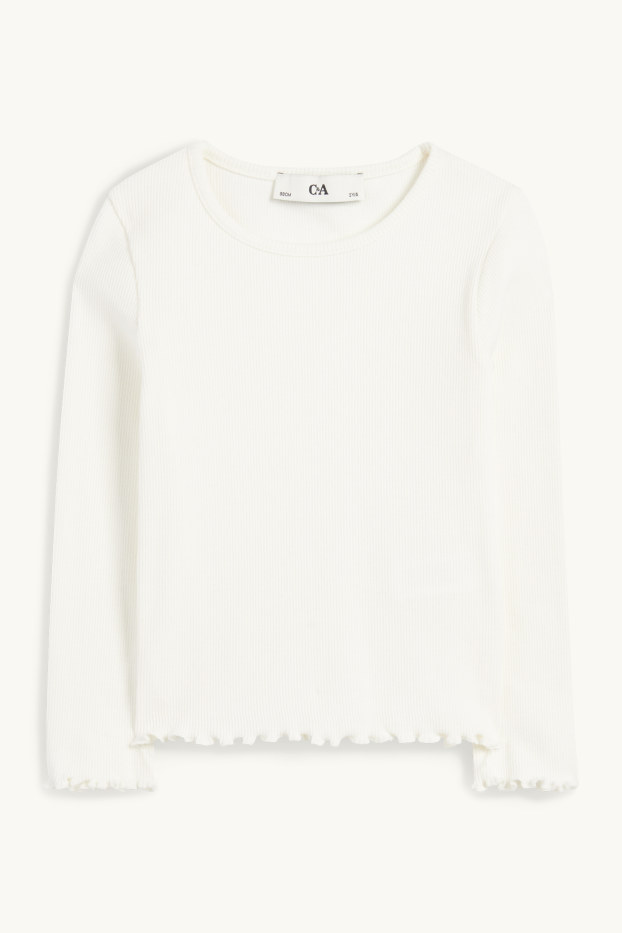 Bambine - Gli Aristogatti - set - maglia a maniche lunghe e vestito di jeans - 2 pezzi - bianco