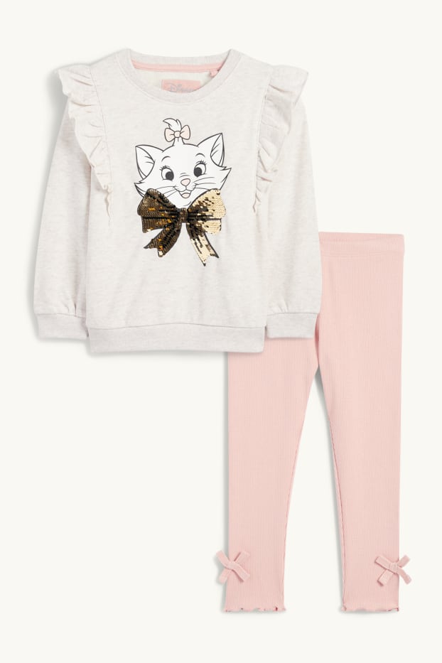Children Girls - Aristocats - set - sweatshirt and leggings - 2 piece - light beige