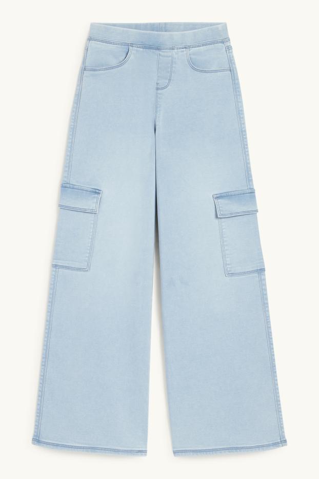 Kinderen: meisjes - Cargo-jegging jeans - lichtblauw