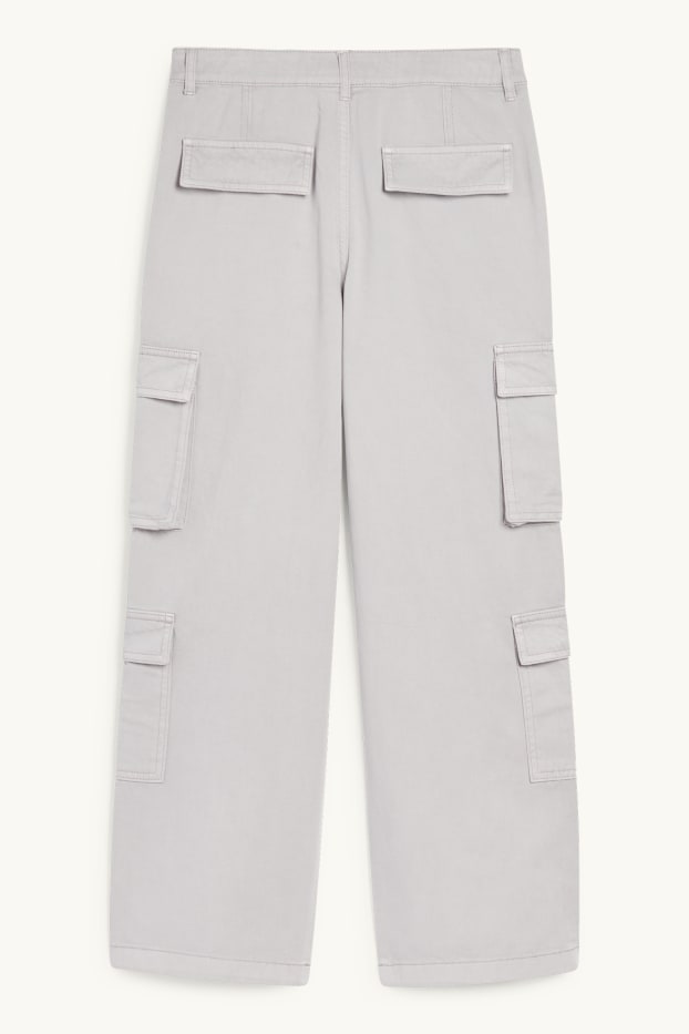 Kinder Mädchen - Cargohose - hellgrau