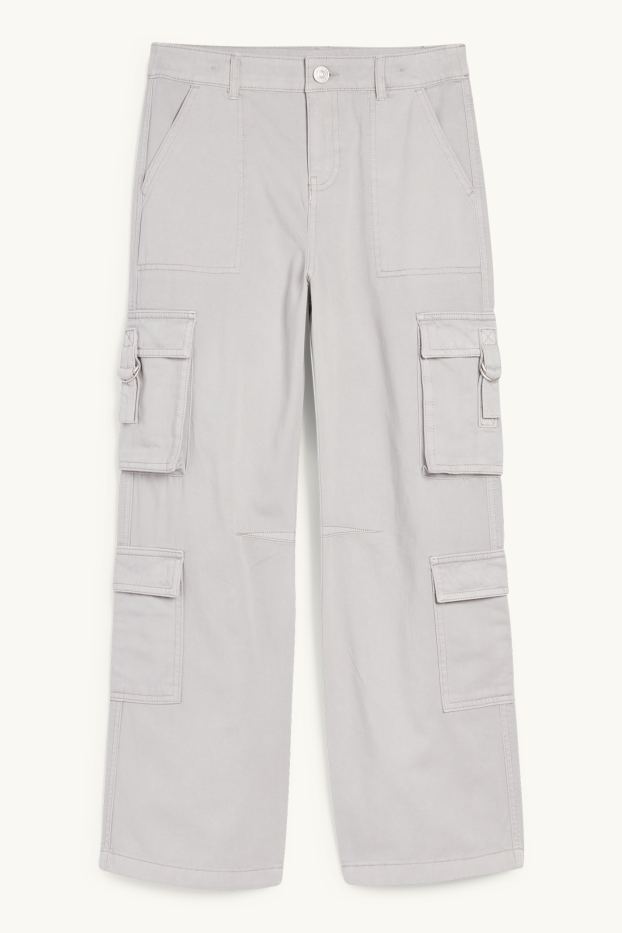 Kinder Mädchen - Cargohose - hellgrau
