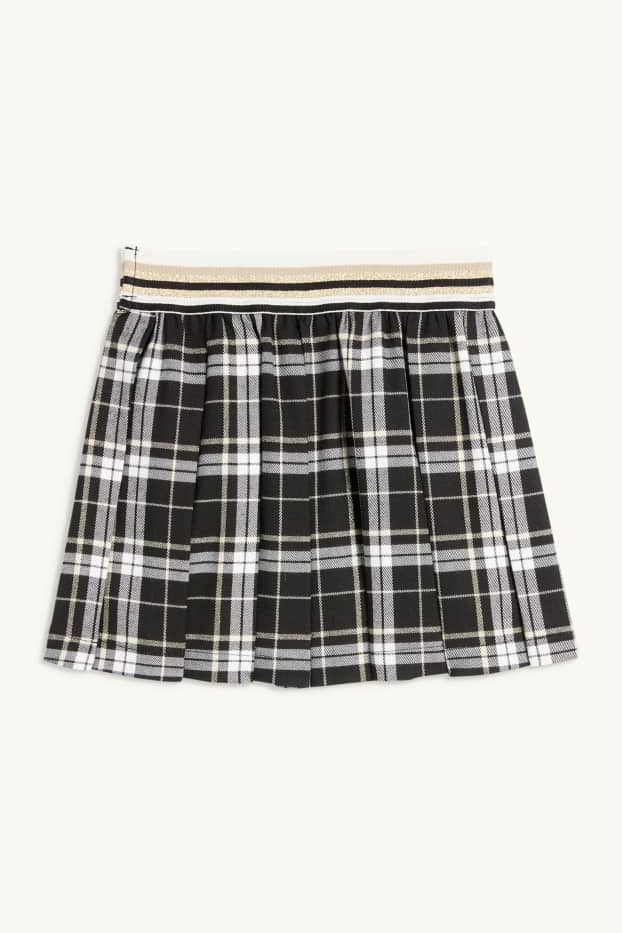 Kinder Mädchen - Minnie Maus - Rock - kariert - schwarz