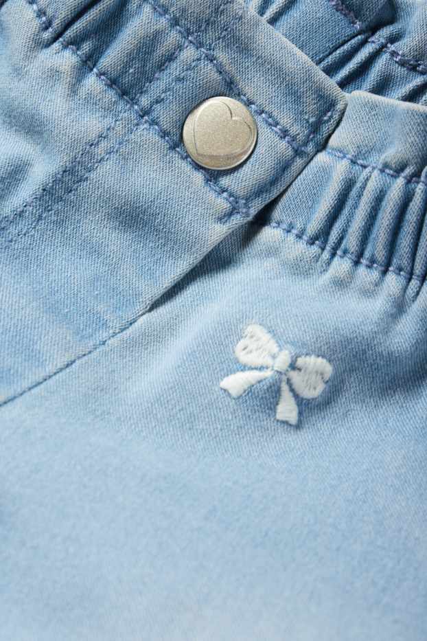 Baby: meisjes - Strik - babyspijkerbroek - blauw