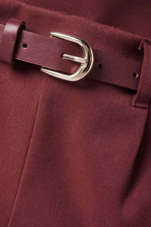 Children Girls - Cloth trousers with belt - bordeaux