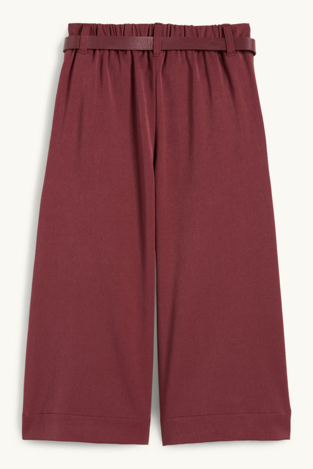 Children Girls - Cloth trousers with belt - bordeaux