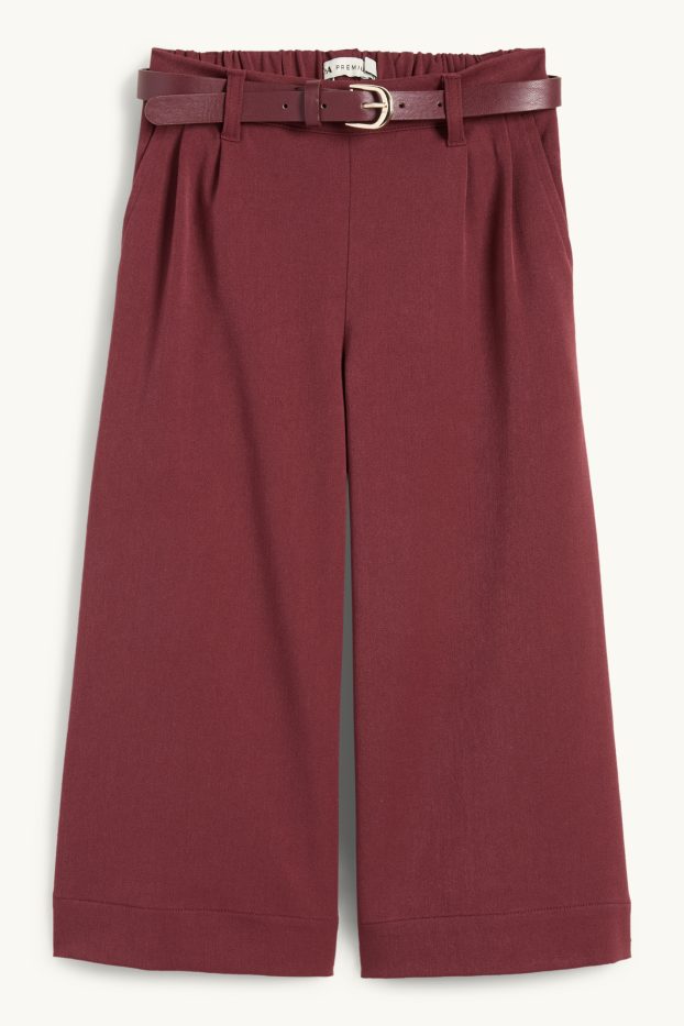 Children Girls - Cloth trousers with belt - bordeaux
