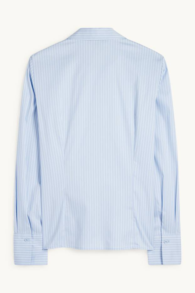 Women - Blouse - striped - light blue