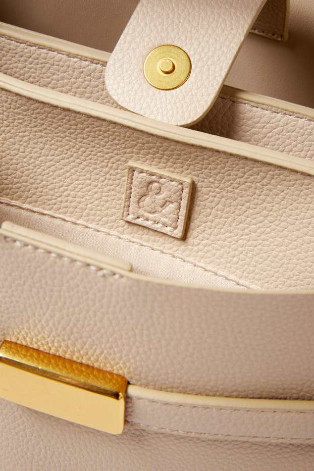 Donna - Borsa a tracolla - similpelle - beige